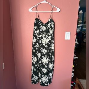 Green floral midi dress